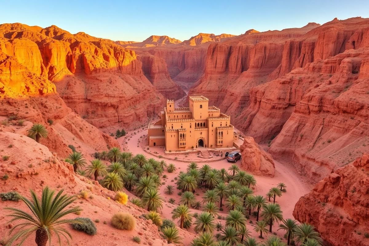 Kasbah en pisé d'Aït Ben Haddou dans la vallée ocre du sud marocain
